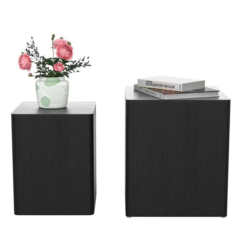 Modern Square End Side Coffee Nesting Table (Set of 2)
