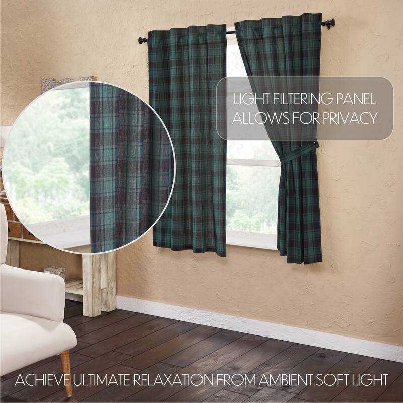 Pine Grove Short Panel Set of 2 63x36 - 63x36 - 63 Inches - Green