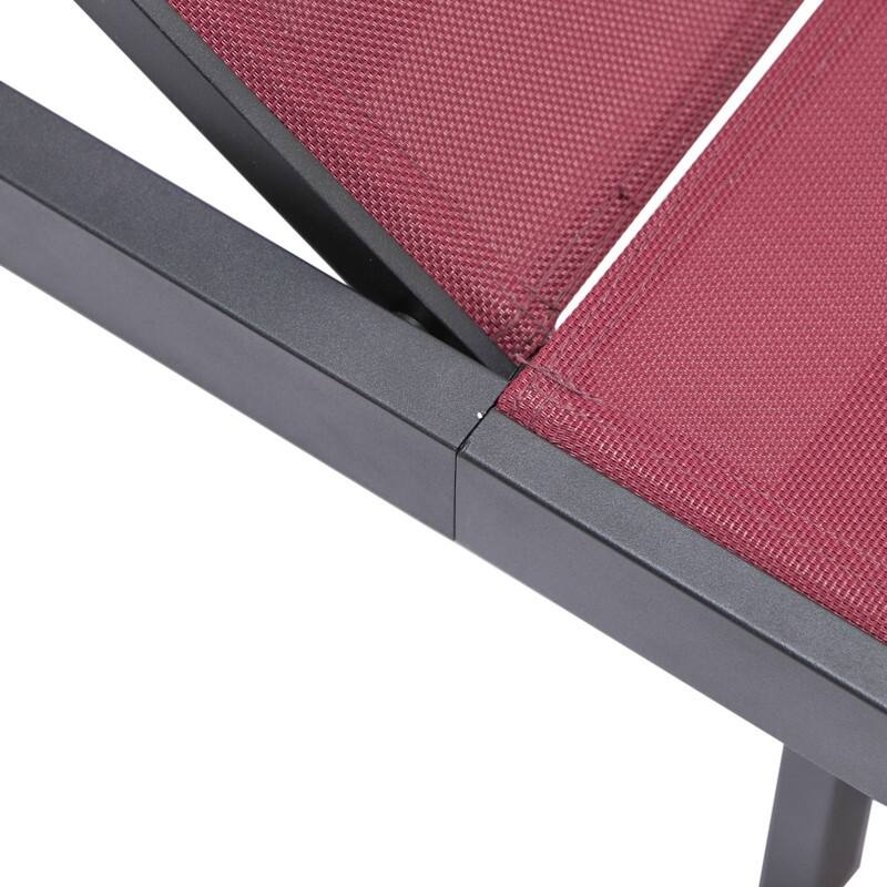 Marlin (Set of 2) Modern All-Weather Patio Chaise Lounge Chair with Powder-Coated Aluminum and 4-Position Adjustable Recliner