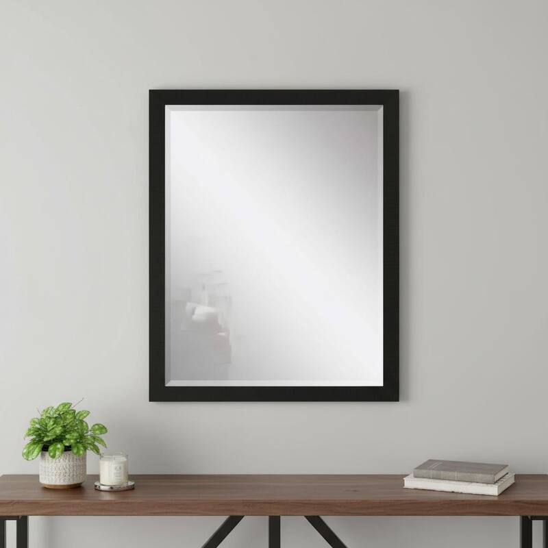 HomeRoots 43" Black Framed Accent Mirror - 33.00 in. x 43.00 in. x 2.00 in. - 33.00 in. x 43.00 in.  x 2.00 in.