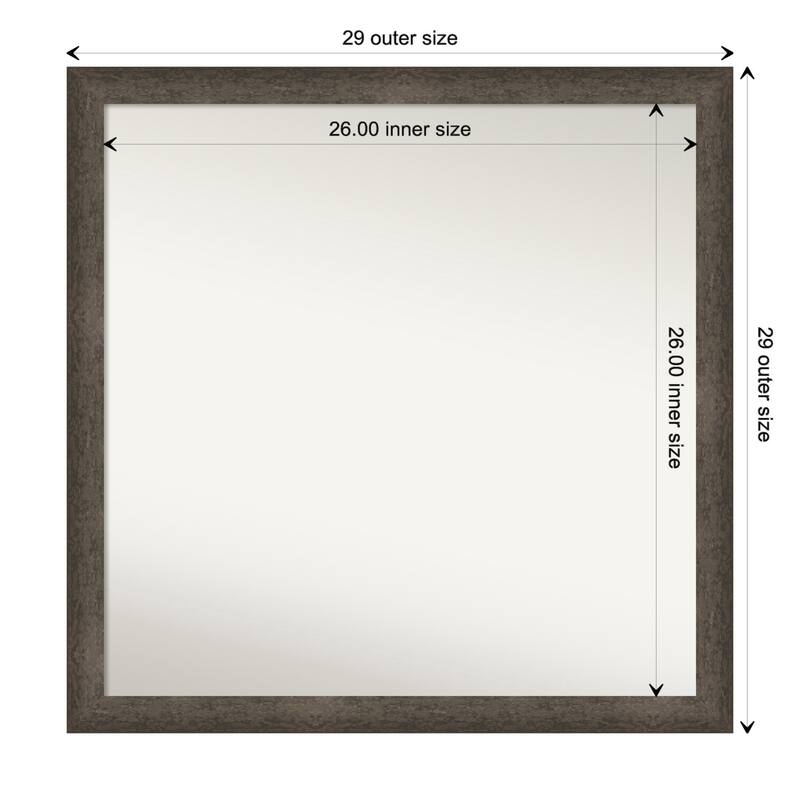 Dappled Narrow Non-Beveled Wood Framed Bathroom Vanity Wall Mirror - Dappled Light Bronze Narrow - Glass Size 26x26