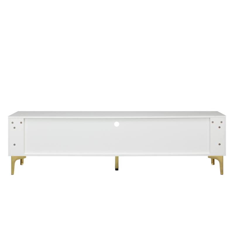 TV Stand Entertainment Center TV Cabinet With LED Remote Control Lights, For TVs 60-69 Inches Media Console Table