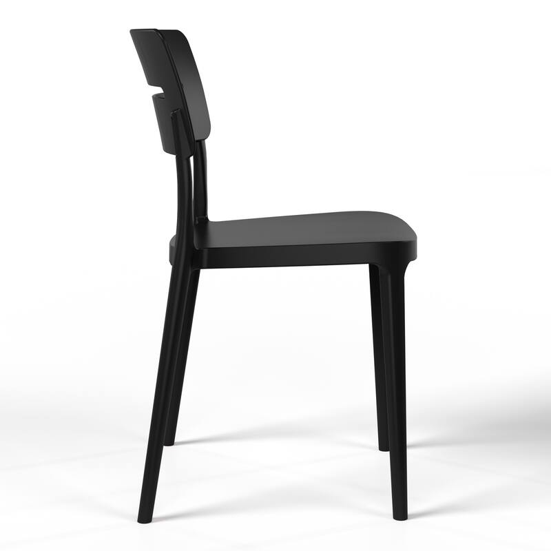 Frond and Form Modern Outdoor Patio Stacking Dining Side Chair (Set of 2)