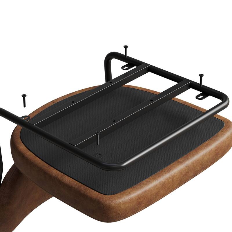 Bar Chairs Set of 2 Piece Set, 360 ° Swivel Bar Chair with Leather Cushions and Iron Brackets Counter Height Bar Chairs