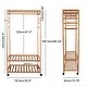 preview thumbnail 4 of 16, Bamboo Rolling Clothes Rack with Storage Shelves and Hanging Rod - W 30.9" x D 15.75" x H 66.34"