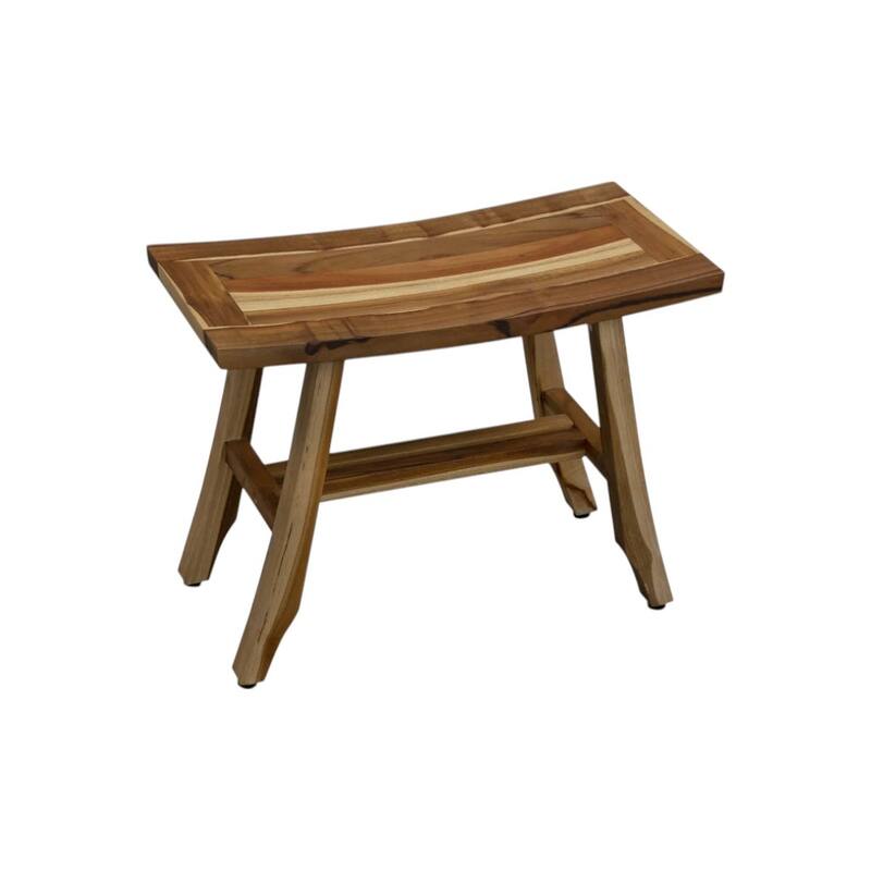 HomeRoots 24" Brown Teak Rectangular Shower Bench