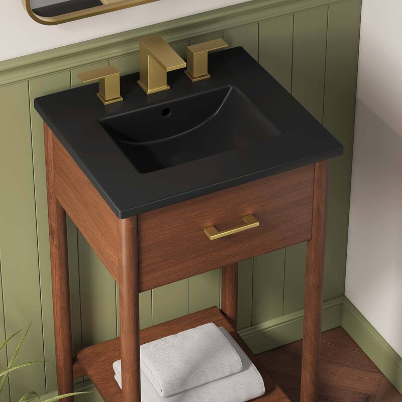 Zaire 18"/24"/30"/36"/48" Bathroom Vanity with Black Sink Top