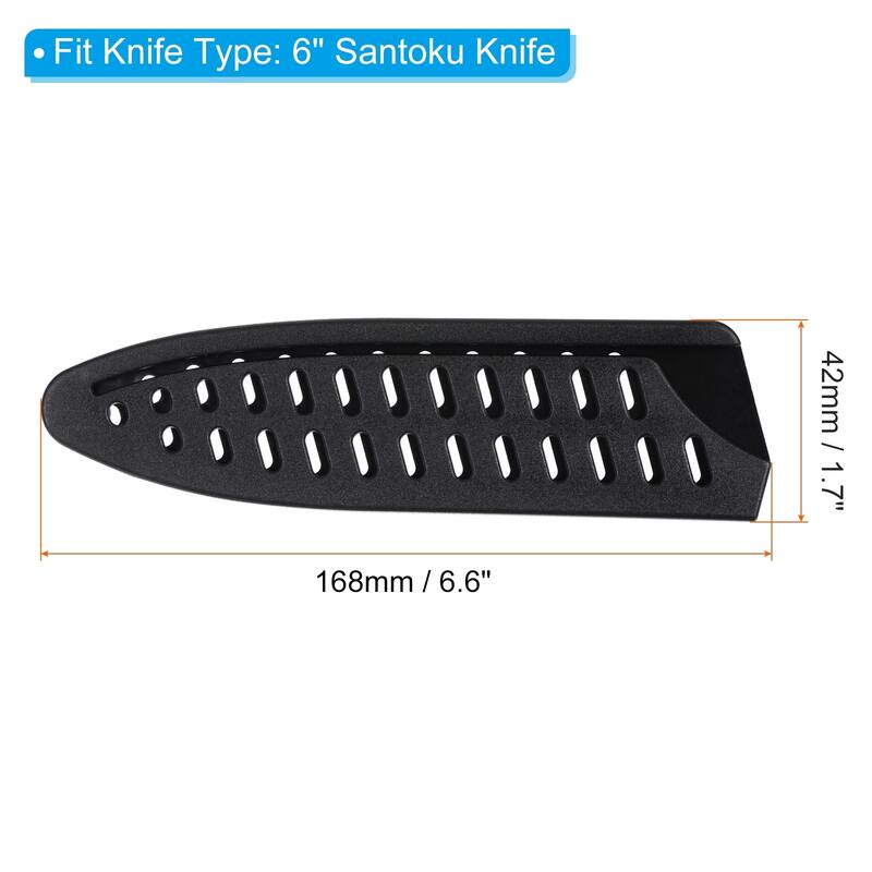 PP Kitchen Knife Sheath Cover Sleeves Portable for 6" Chef Knife - Black - 2 Pcs