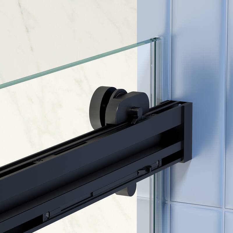 48"/60" x 74" Double Sliding Semi-Frameless Shower Door with Clear Glass