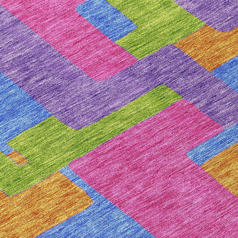 Machine Washable Indoor/ Outdoor Chantille Contemporary Blocks Rug