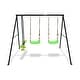 preview thumbnail 1 of 7, Swing Sets for Backyard 550LBS 3 Seat, Swingset Outdoor for Kids, Swing Set with Glider, 2 Blet Swings Multicolor