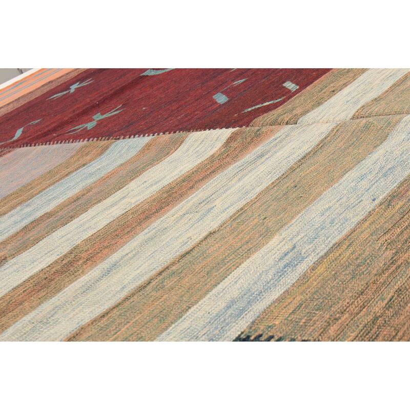 ECARPETGALLERY Flat-Weave Ankara Multi Color Wool Kilim - 6'4 x 9'8