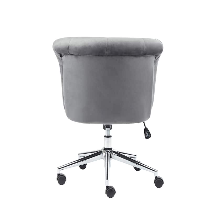 Porthos Home Quoba Tufted Velvet Office Chair, Castors and Footers Both Included