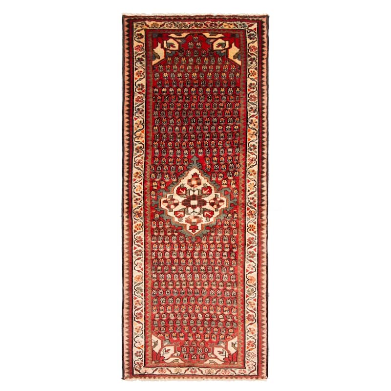 ECARPETGALLERY Hand-knotted Andelz Red Wool Rug - 2'6 x 6'6
