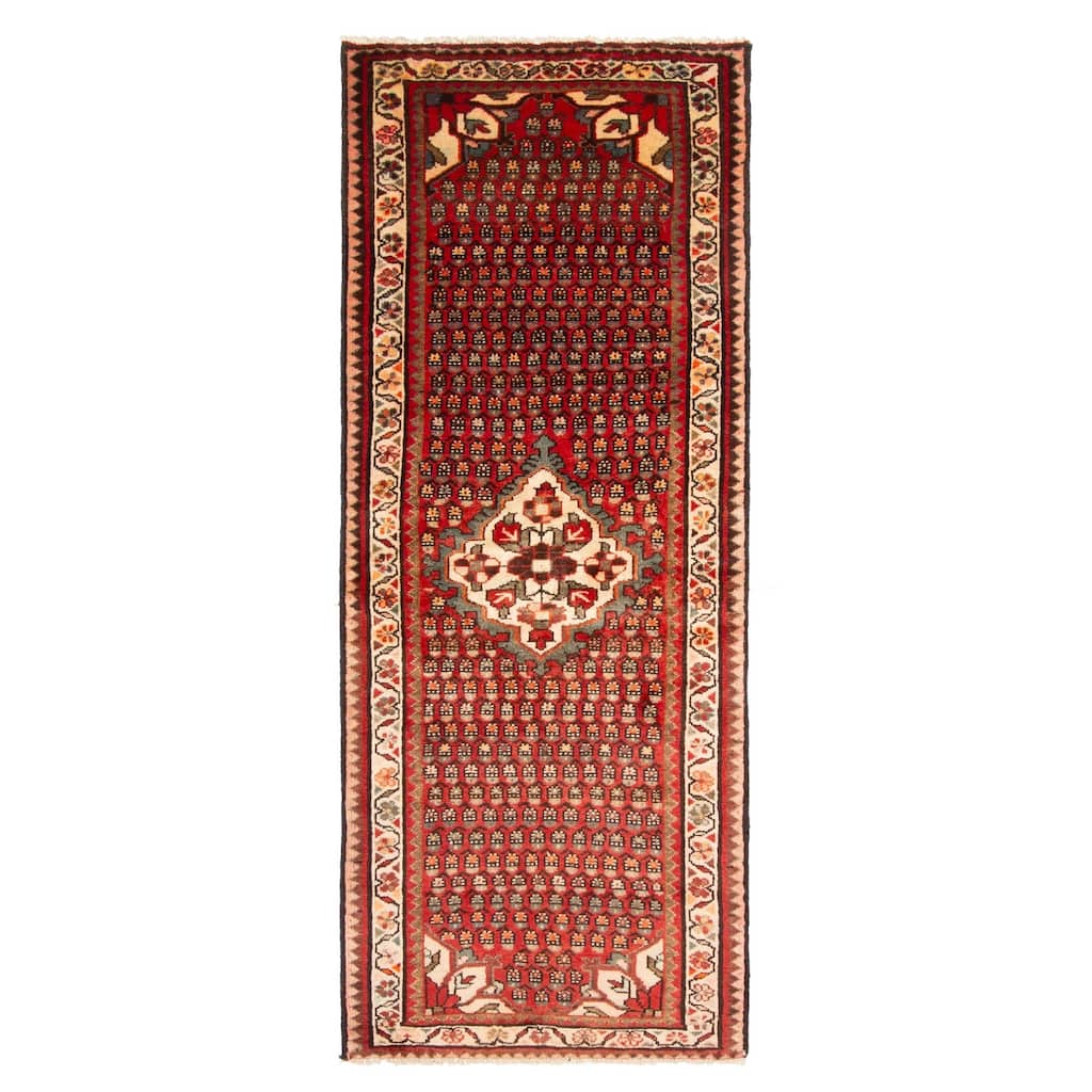 ECARPETGALLERY Hand-knotted Andelz Red Wool Rug - 2'6 x 6'6