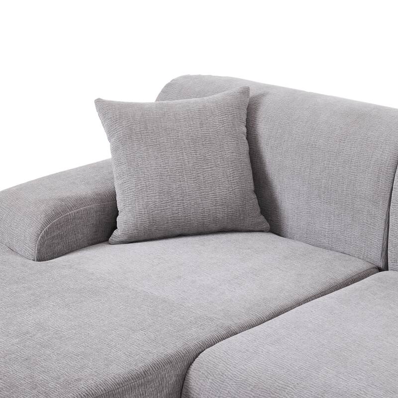 111" Polyester L-Shaped Sectional Sofa with Deep Seat