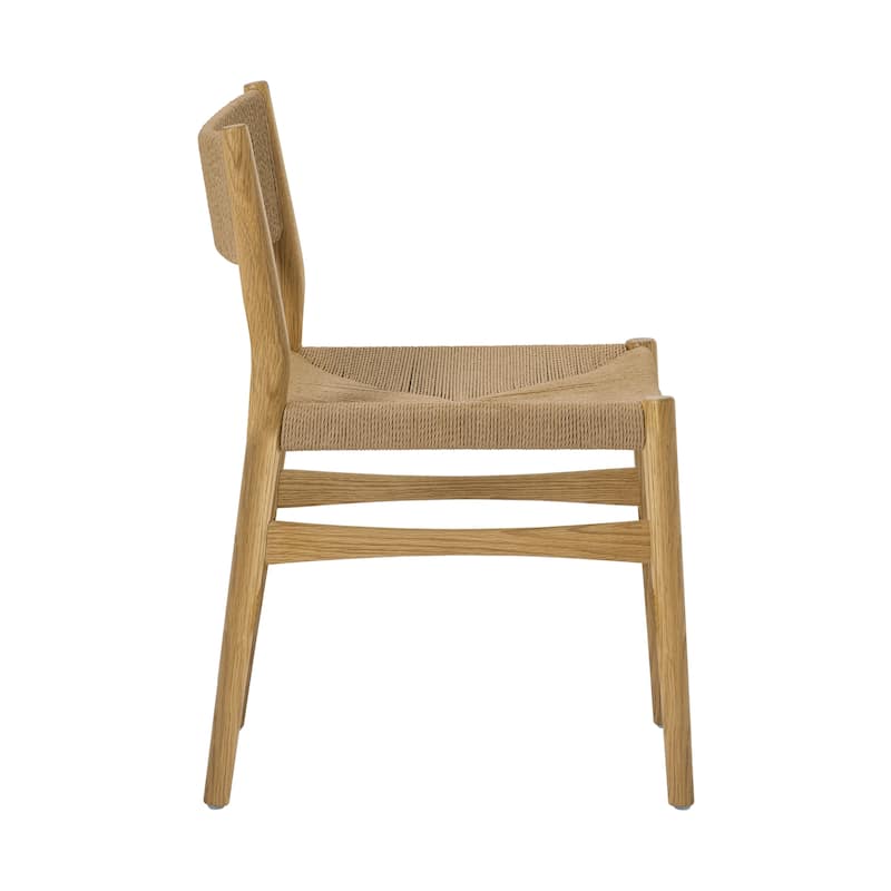 Erie Woven Paper Cord and Solid Wood Dining Chairs - Set of 2