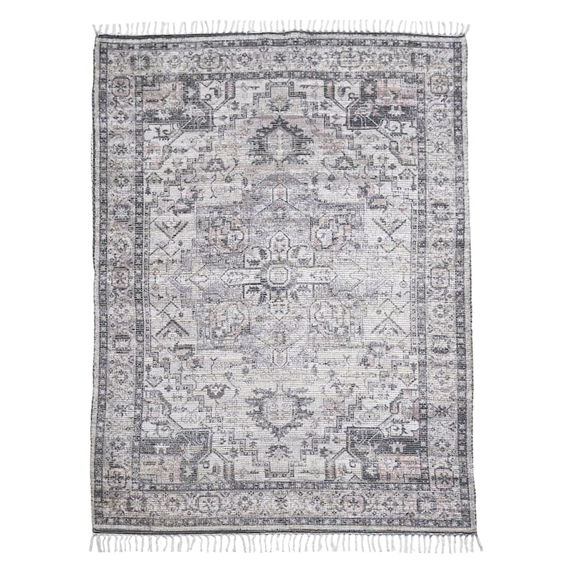 Carson Carrington Lugnslaven Grey/Pink Jute Blend Flatweave Area Rug