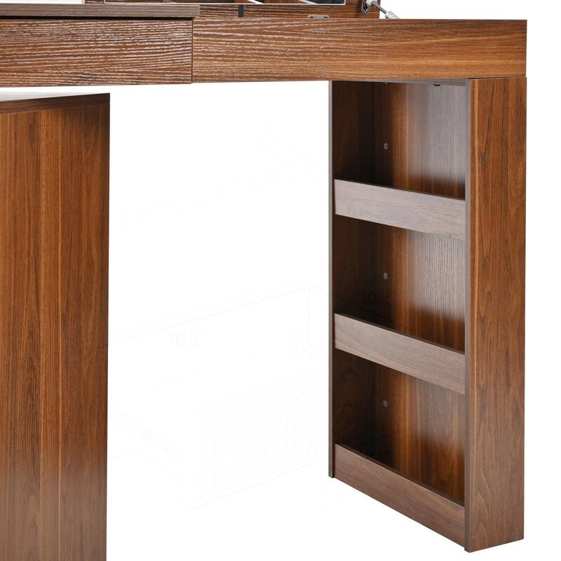 Versatile Vanity Desk with Mirror and Abundant Storage for Bedroom