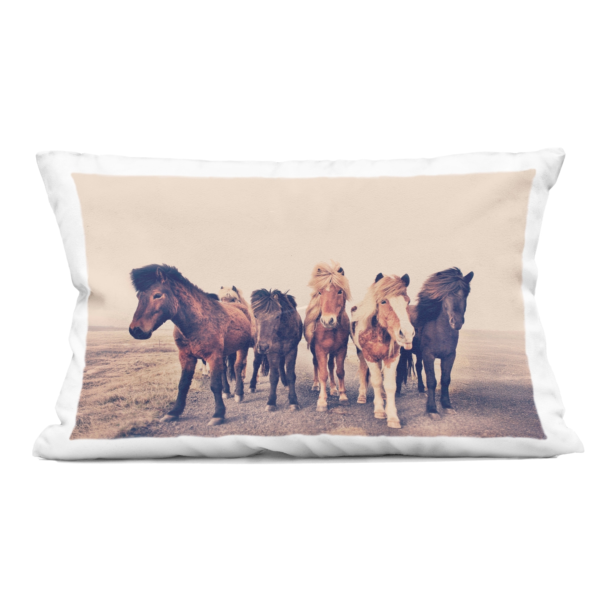 Stupell Muted Brown Horse Group Decorative Printed Throw Pillow Design by Sisi and Seb