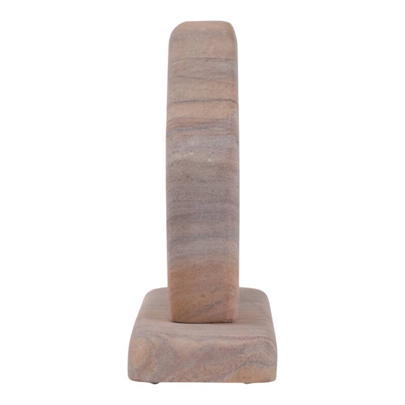 Sandstone Decorative Object Minimalist Statuary Home Decor - 7" Tan - 7.25"
