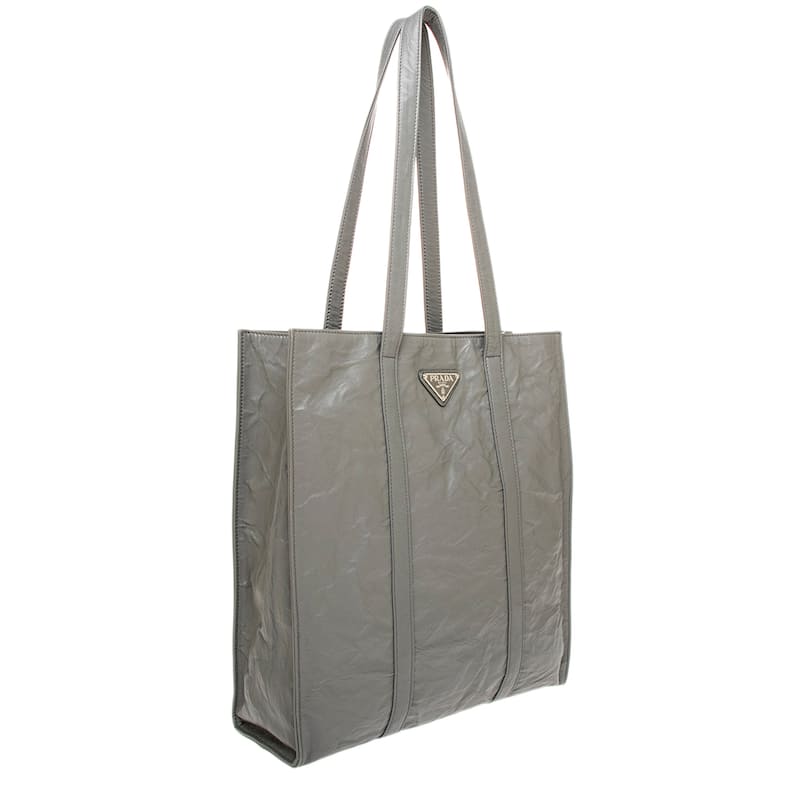 Prada Medium Crinkle-effect Leather Tote