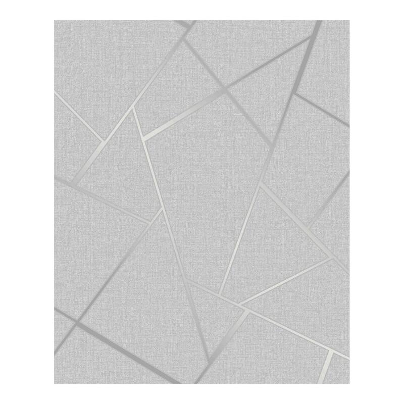 Fine Decor Quartz Silver Fractal Wallpaper - 20.5 x 396 x 0.025