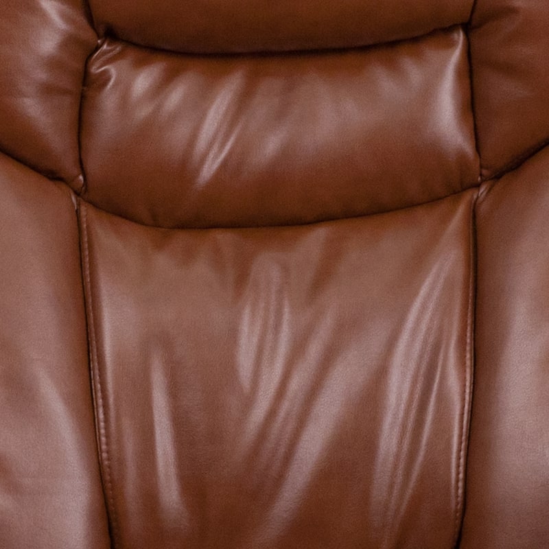 Contemporary Multi-Position Recliner and Curved Ottoman with Swivel Base - 34" - 44.5"D x 33"W x 41.25"H