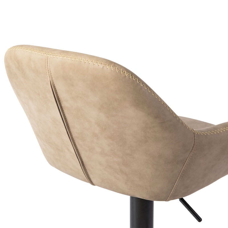 Glitzhome Set of 3 Mid-Century Modern Adjustable Swivel Bar Stools - Set of 3