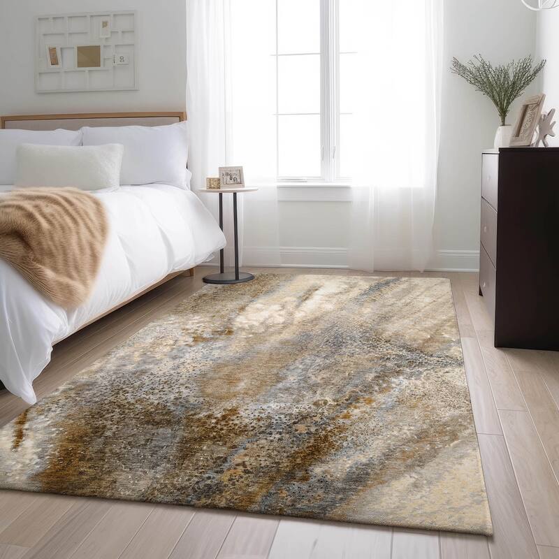 Premium Washable Super Soft Modern Abstract Mayfield Rug - Brown - 3' x 5' - Rectangle