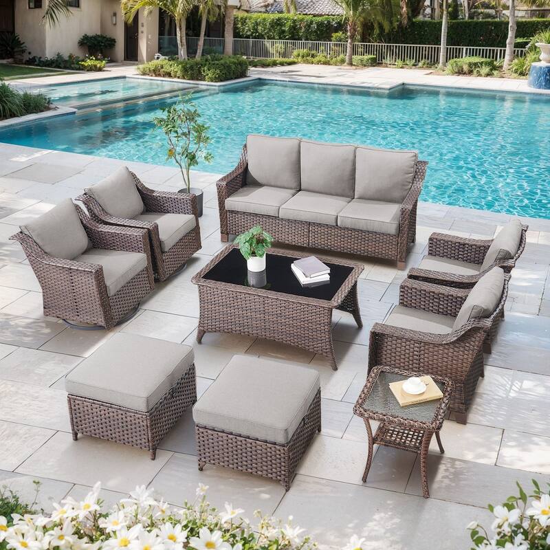 Wicker Outdoor Swivel Rocker Patio Chairs
