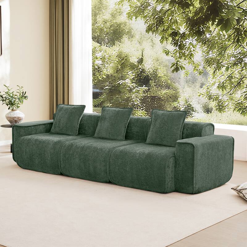 GDFStudio - Modular 3-Seater 108.66" Boneless Velvet Sofa