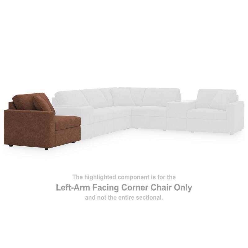 Signature Design by Ashley Modmax Orange 7-Piece Sectional with Storage Console - 138"W x 86"D x 36"H