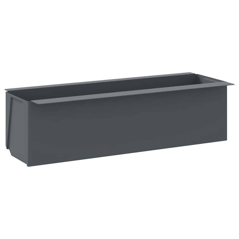 vidaXL Flower Box Set of 12 Gray Polypropylene 14.2 in x 5.3 in x 3.7 in - 14.2 in x 14.2 in x 3.7 in