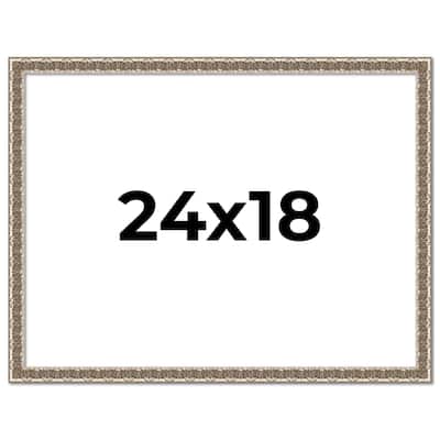 24x18 Frame Silver Versailles Ornate Solid Wood Picture Frame | 1 Inch