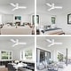 preview thumbnail 22 of 28, 32" Smart Gold & White Flush Mount Dimmable Ceiling Fan - 32''