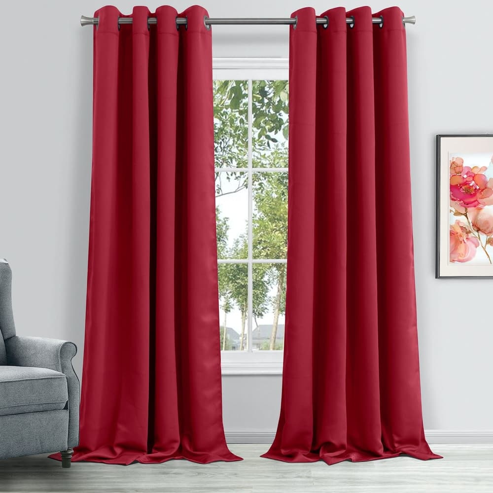 Dainty Home Hamden Blackout Thermal Insulated Grommet Single Panel Extra Wide Curtains - 54" x 84"