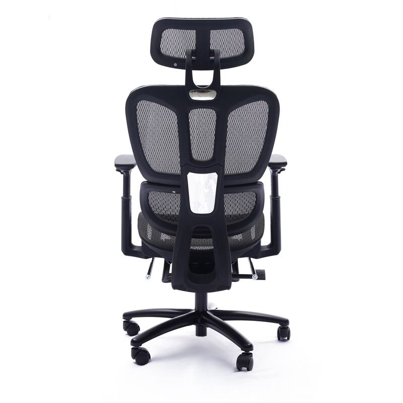 Adjustable Ergonomic Mesh Office Chair with Headrest, Footrest, 4D Arms, and Recline for Home or Office Use