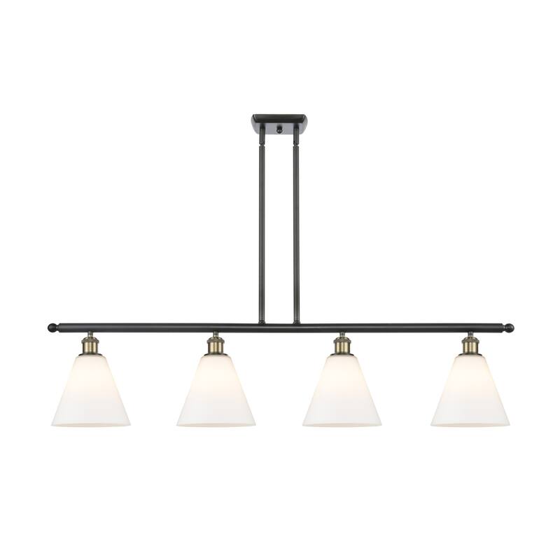 Innovations Lighting 516-4I-12-48 Berkshire Linear Berkshire 4 Light - Black Antique Brass / Matte White