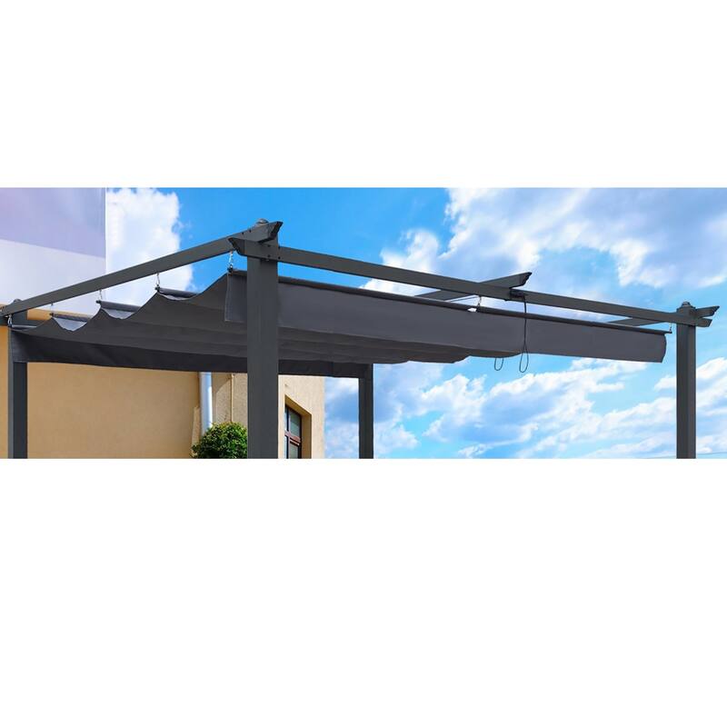 10x10ft Retractable Pergola Replacement Canopy with Sun Protection
