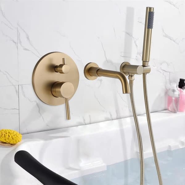 Luxury Wall Mounted Bathtub Faucet With High-pressure Handheld Shower ...