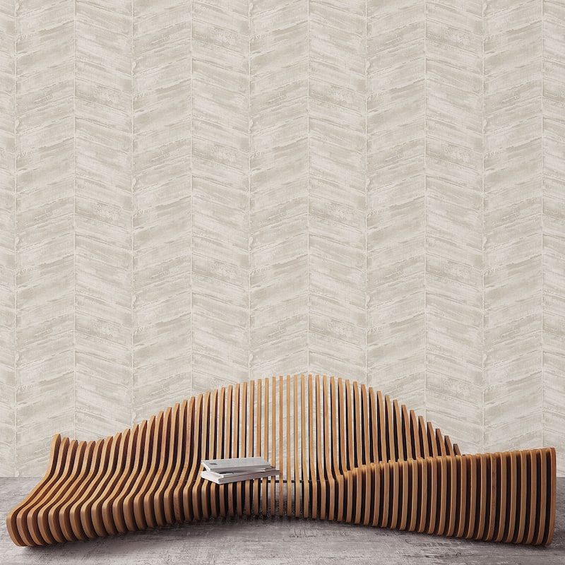 Galerie Wallcoverings Ambiance Abstract Chevron Design Vinyl on Non-woven Matte Wallpaper Roll