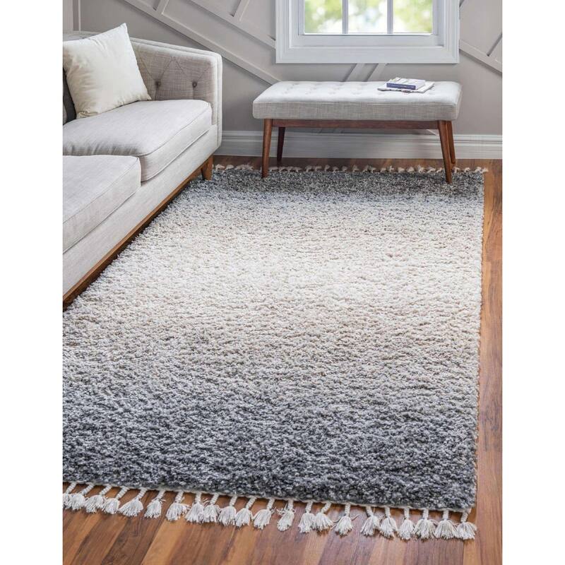 Shag Brico Collection Area Rug - 8'x10' - Gray