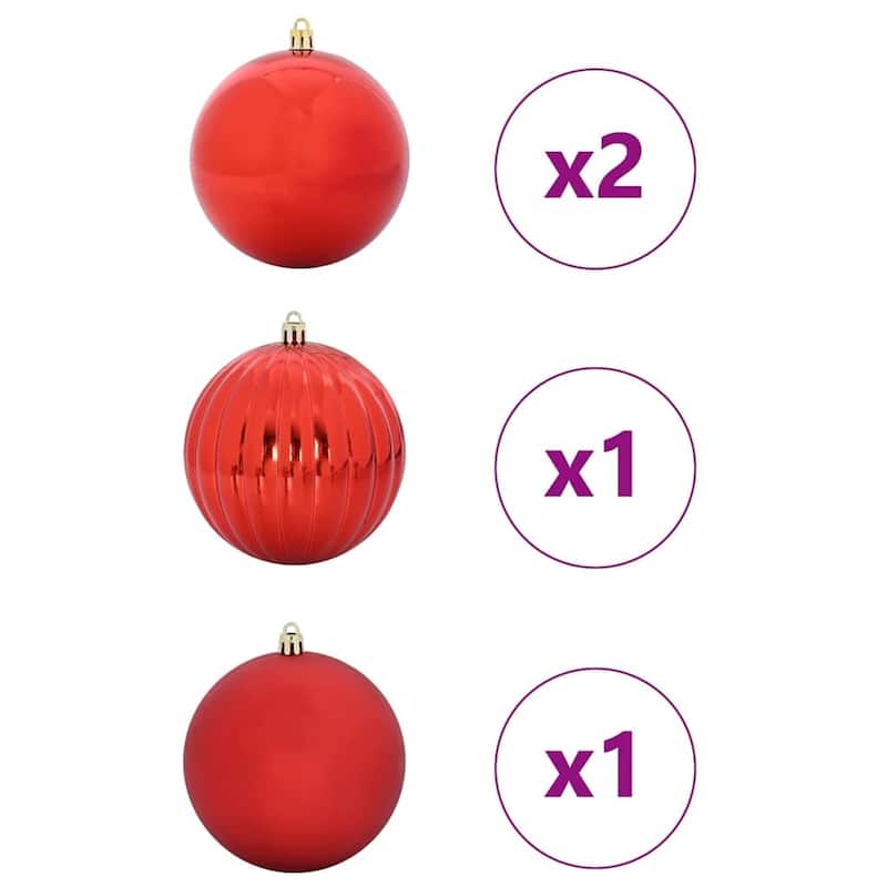 vidaXL Christmas Bauble Set 4 pcs Red - 7.9 x 7.9 x 7.9
