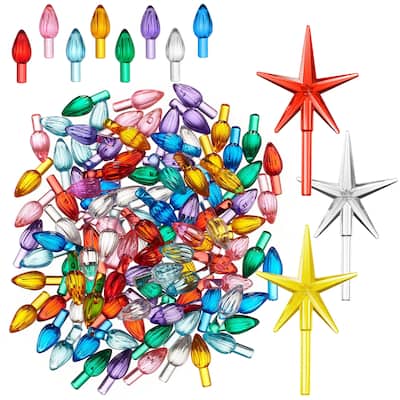 Ceramic Christmas Tree Replacement Lights 108 Bulbs and 3 Stars