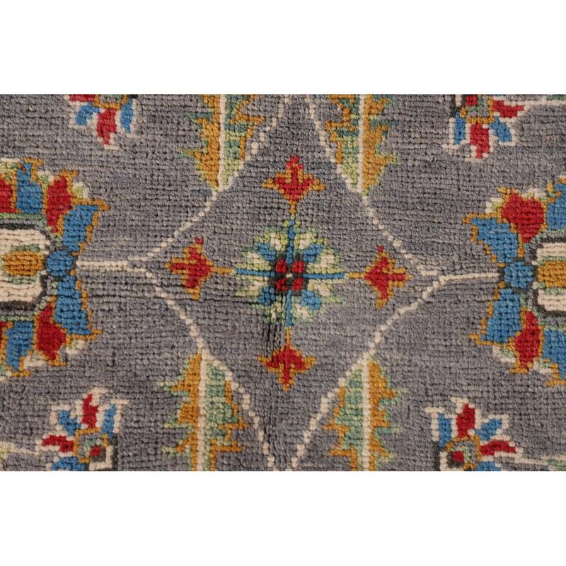 All-Over Gray Kazak Oriental Accent Rug Hand-Knotted Wool Carpet - 3'4"x 5'0"