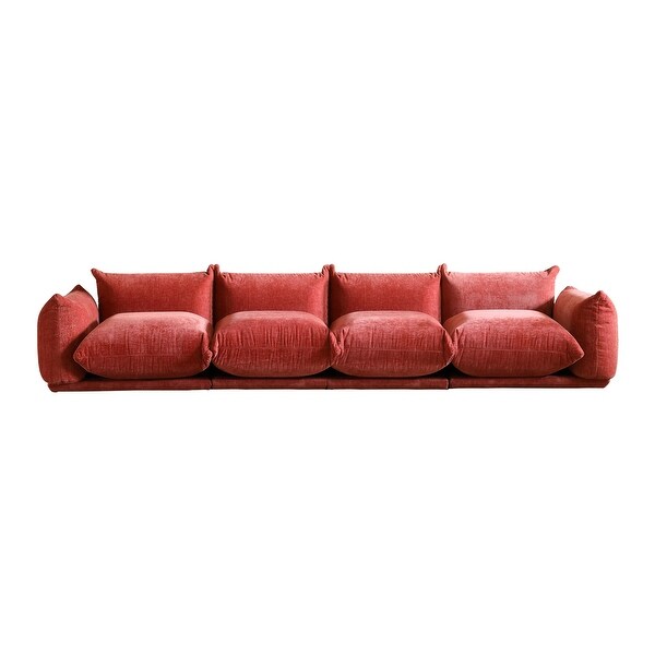 Mid Century Modern Large 4 Seater Couch Chenille Sectional Sofa 4 Seats Modular Couches with Thick Cushion Bed Bath Beyond 39651603