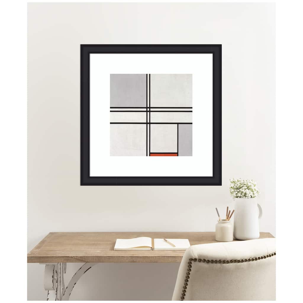 Kate and Laurel Framed Art Piet Mondrian Composition No 1 Gray Red 1935 by The Art Institute of Chicago