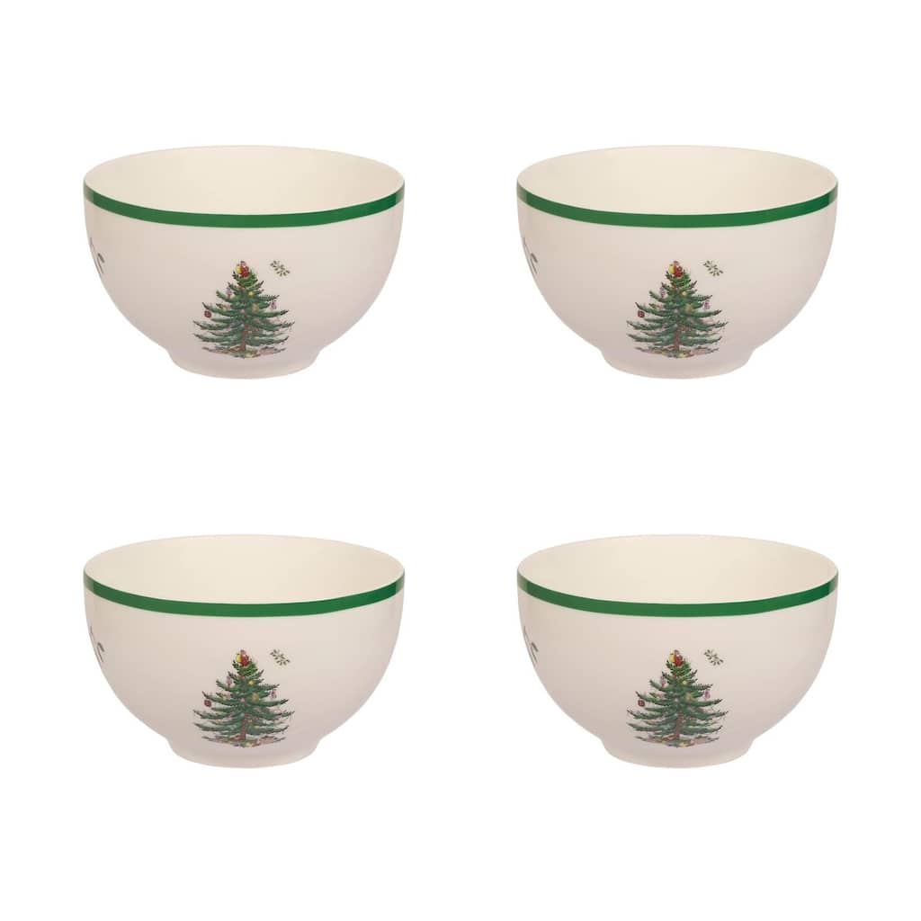 Spode Christmas Tree Rice Bowl, Set of 4