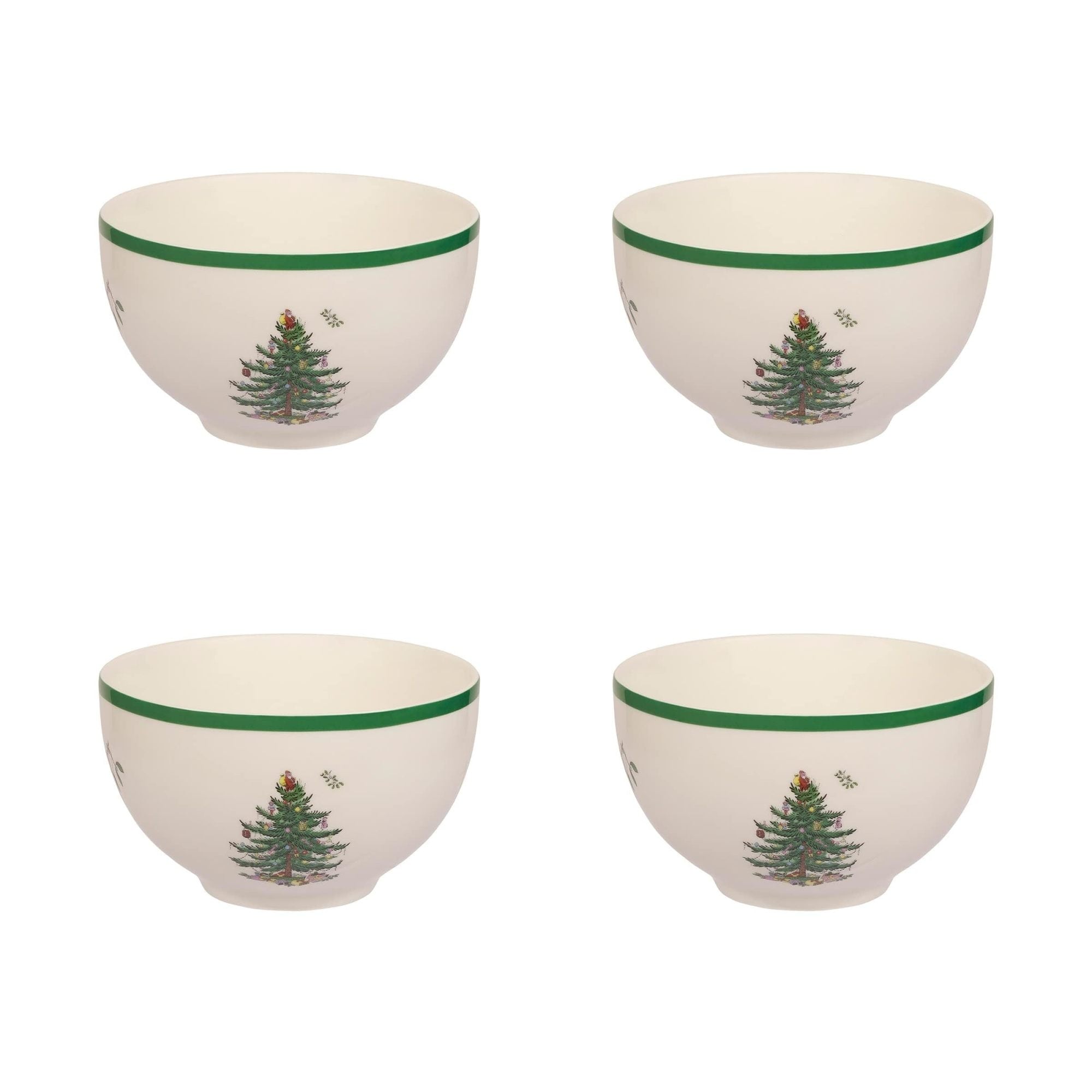 Spode Set of 4 Christmas Tree Rice Bowls - 6-inch